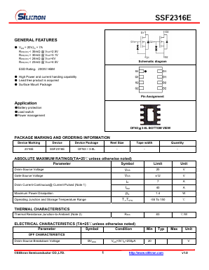 SSF2316E Datasheet PDF Silikron Semiconductor Co.,LTD.