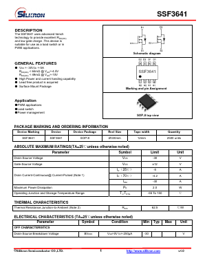 SSF3641 Datasheet PDF Silikron Semiconductor Co.,LTD.