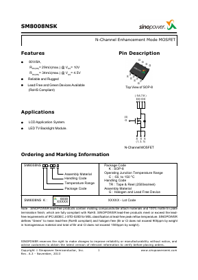 SM8008NSK Datasheet PDF Sinopower Semiconductor Inc