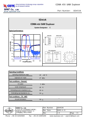 SD453A Datasheet PDF SIPAT Co,Ltd