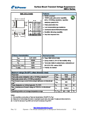 SMCJ200CA Datasheet PDF SiPower Inc.