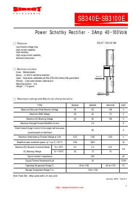 SB3100E Datasheet PDF Sirectifier Global Corp.