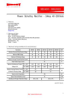 SB3200H Datasheet PDF Sirectifier Global Corp.