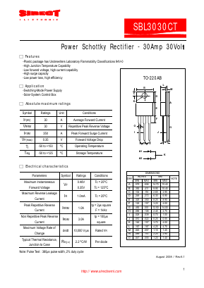 SBL3030CT Datasheet PDF Sirectifier Global Corp.