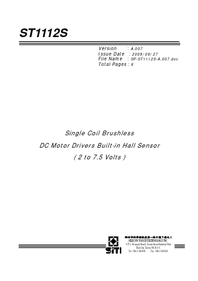 ST1112S Datasheet PDF Silicon Touch Technology Inc.