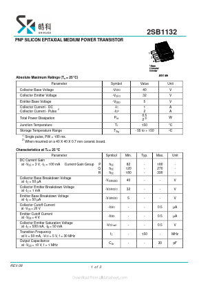 2SB1132 Datasheet PDF SHIKE Electronics