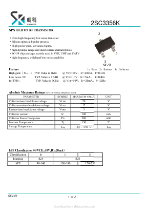 2SC3356K Datasheet PDF SHIKE Electronics