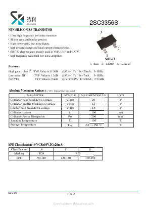 2SC3356SB Datasheet PDF SHIKE Electronics