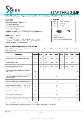 S1AF Datasheet PDF SHIKE Electronics