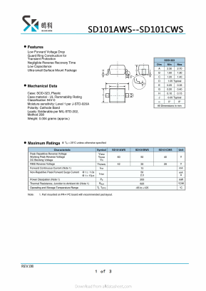 SD101AWS Datasheet PDF SHIKE Electronics