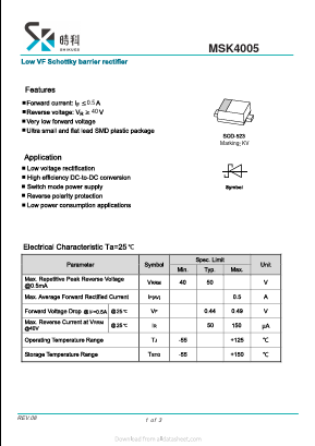 MSK4005 Datasheet PDF SHIKE Electronics