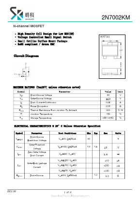 2N7002KM Datasheet PDF SHIKE Electronics