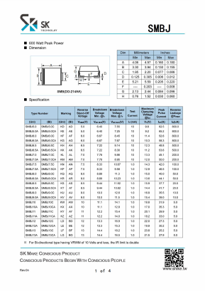 SMBJ200A Datasheet PDF SHIKE Electronics