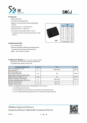 SMCJ200C Datasheet PDF SHIKE Electronics