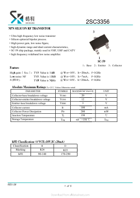 2SC3356 Datasheet PDF SHIKE Electronics