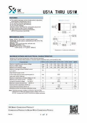 US1A Datasheet PDF SHIKE Electronics