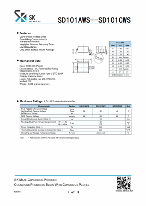 SD101AWS Datasheet PDF SHIKE Electronics