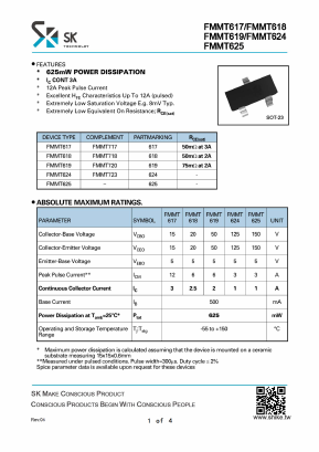 FMMT617 Datasheet PDF SHIKE Electronics