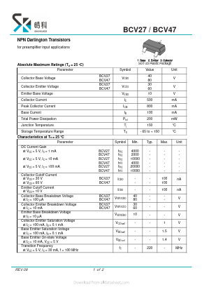 BCV27 Datasheet PDF SHIKE Electronics