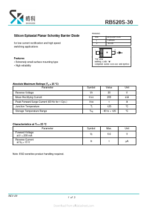 RB520S-30 Datasheet PDF SHIKE Electronics