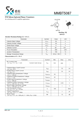 MMBT5087 Datasheet PDF SHIKE Electronics