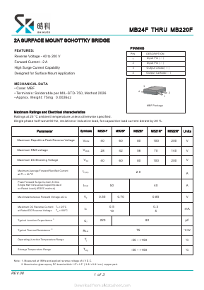 MB210F Datasheet PDF SHIKE Electronics