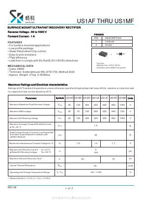 US1AF Datasheet PDF SHIKE Electronics