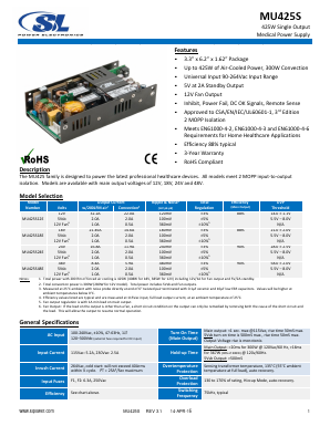 MU425S Datasheet PDF SL Power Electronics