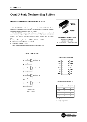 SL74HC125N Datasheet PDF System Logic Semiconductor