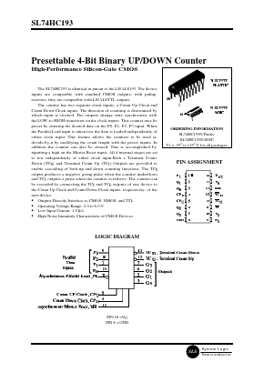 SL74HC193 Datasheet PDF System Logic Semiconductor