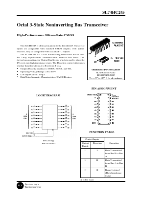 SL74HC245D Datasheet PDF System Logic Semiconductor