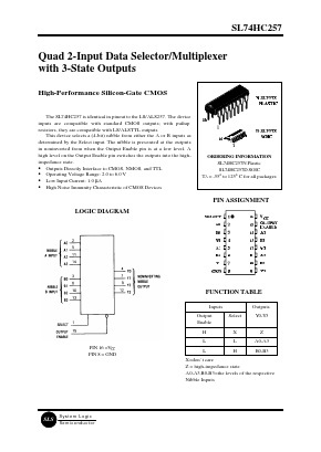 SL74HC257 Datasheet PDF System Logic Semiconductor