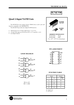 SL74LV00D Datasheet PDF System Logic Semiconductor