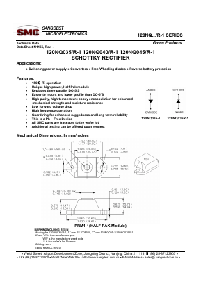 120NQ035-1 Datasheet PDF Sangdest Microelectronic (Nanjing) Co., Ltd