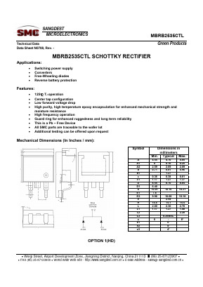 MBRB2535CTL Datasheet PDF Sangdest Microelectronic (Nanjing) Co., Ltd