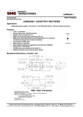 126NQ200-1 Datasheet PDF Sangdest Microelectronic (Nanjing) Co., Ltd
