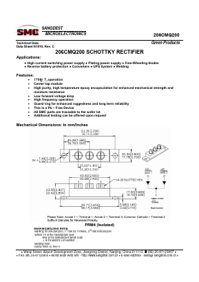 206CMQ200 Datasheet PDF Sangdest Microelectronic (Nanjing) Co., Ltd