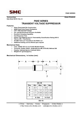 P6KE16 Datasheet PDF Sangdest Microelectronic (Nanjing) Co., Ltd