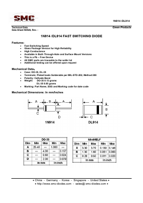 1N914 Datasheet PDF Sangdest Microelectronic (Nanjing) Co., Ltd