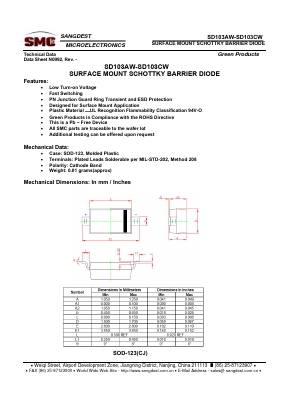 SD103AW Datasheet PDF Sangdest Microelectronic (Nanjing) Co., Ltd