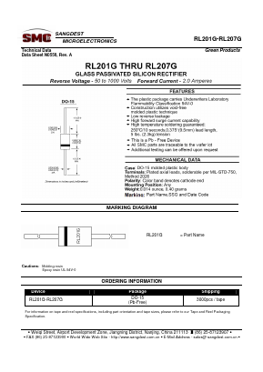 RL202G Datasheet PDF Sangdest Microelectronic (Nanjing) Co., Ltd