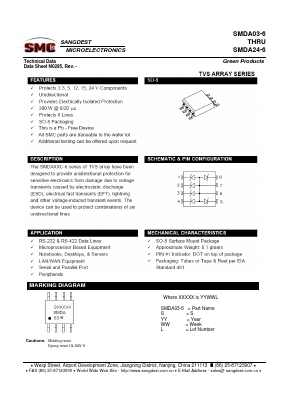 SMDA03-6 Datasheet PDF Sangdest Microelectronic (Nanjing) Co., Ltd