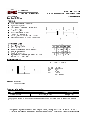 FR307G Datasheet PDF Sangdest Microelectronic (Nanjing) Co., Ltd