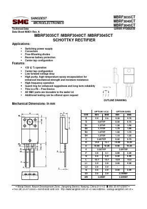 MBRF3035CT Datasheet PDF Sangdest Microelectronic (Nanjing) Co., Ltd