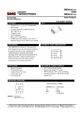 SMDA03C-4-2 Datasheet PDF Sangdest Microelectronic (Nanjing) Co., Ltd