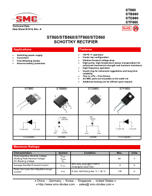 ST860 Datasheet PDF SMC Diode Solutions Co. LTD