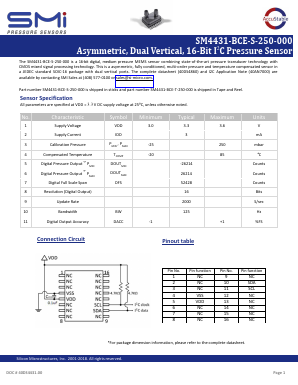 SM4431-BCE-S-250-000 Datasheet PDF Silicon Microstructures, Inc.