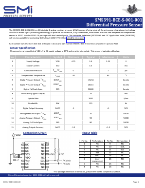 SM5391-BCE-S-001-001 Datasheet PDF Silicon Microstructures, Inc.