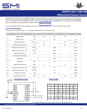 SM6391-BCE-S-040-000 Datasheet PDF Silicon Microstructures, Inc.