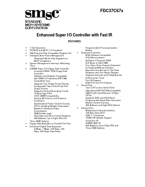 FDC37C67X Datasheet PDF SMSC -> Microchip